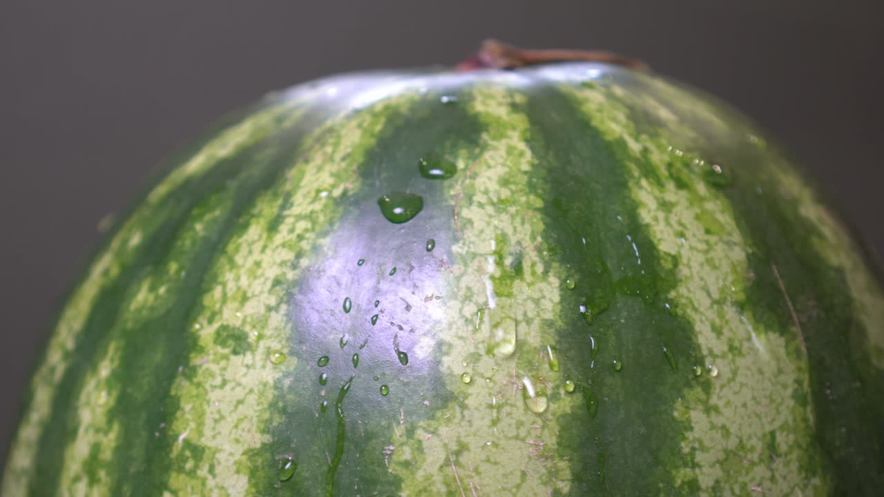 수박을 에서 흐르는 차가운 물 에서 으십시오.