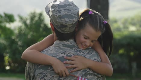 soldier with his daughter