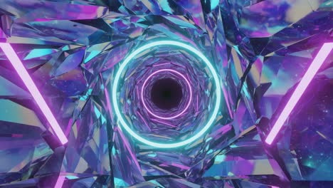 neon tunnel with crystals