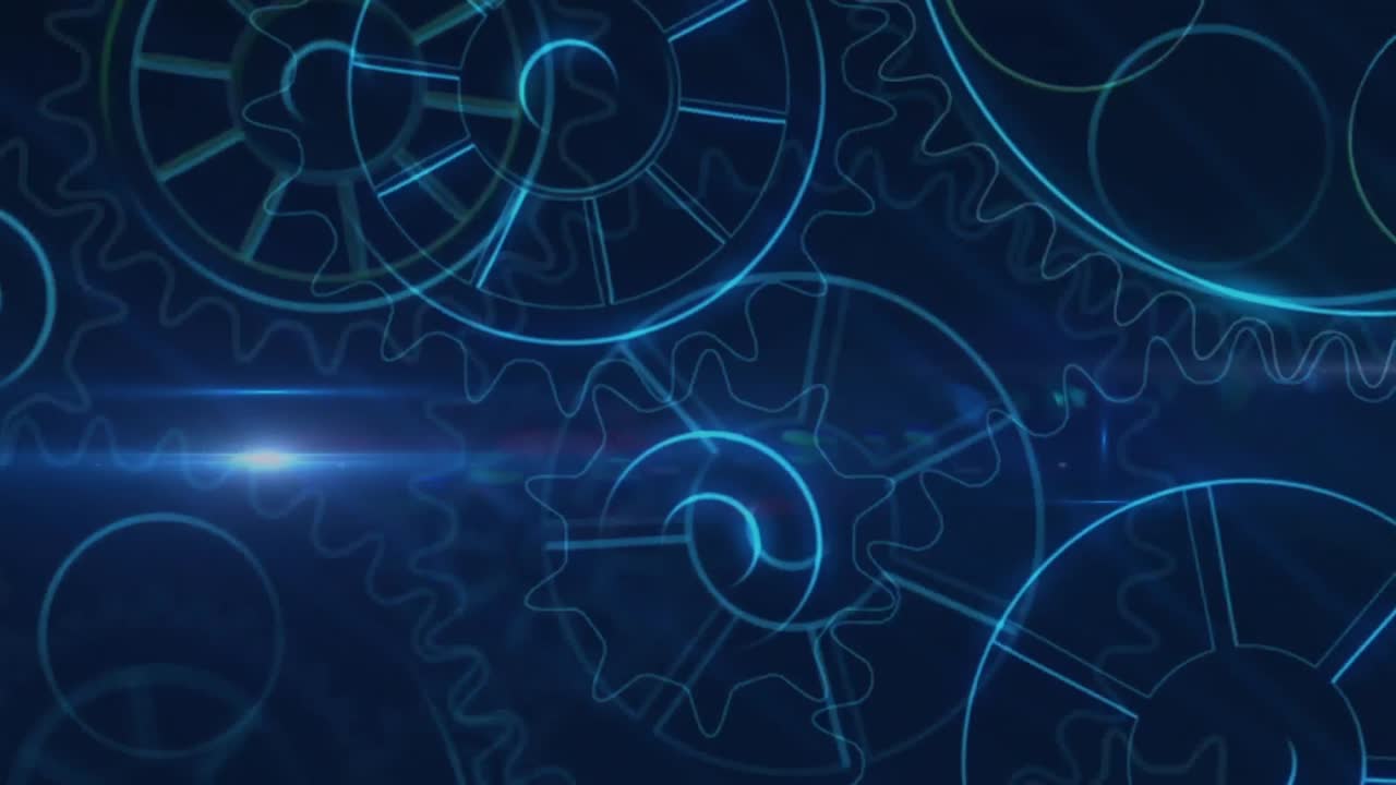 Animation of cogs on black background