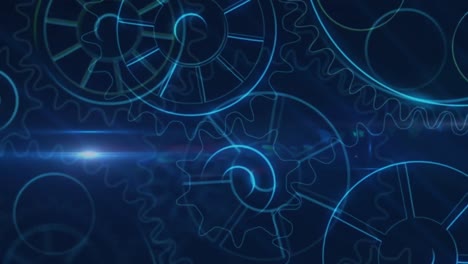 animation of cogs on black background