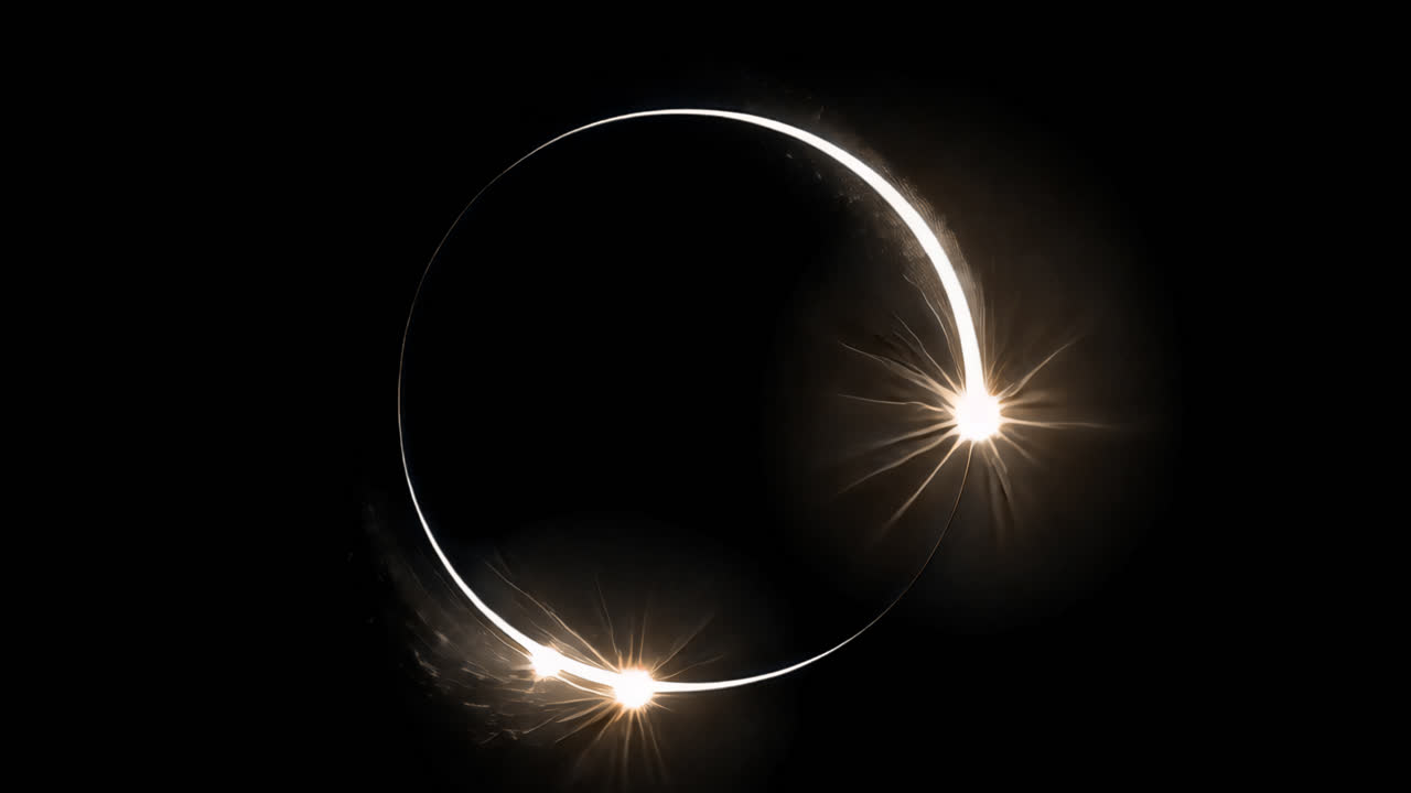 Eclipse celestial event cosmic beauty animated overlay, transparent 4K video, alpha channel, ProRes