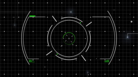 animación de escaneo de alcance sobre rastros de luz en fondo negro