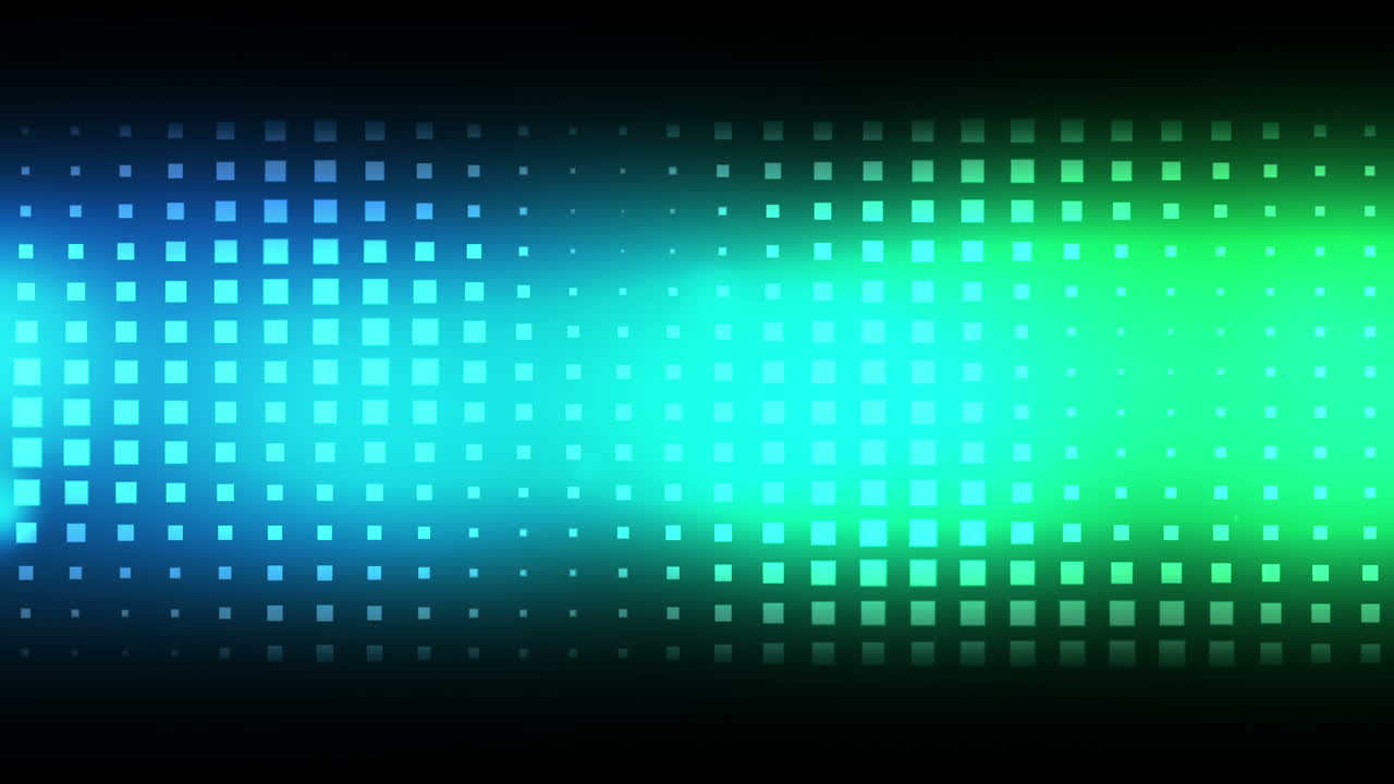 Quadrati blu e verdi in movimento