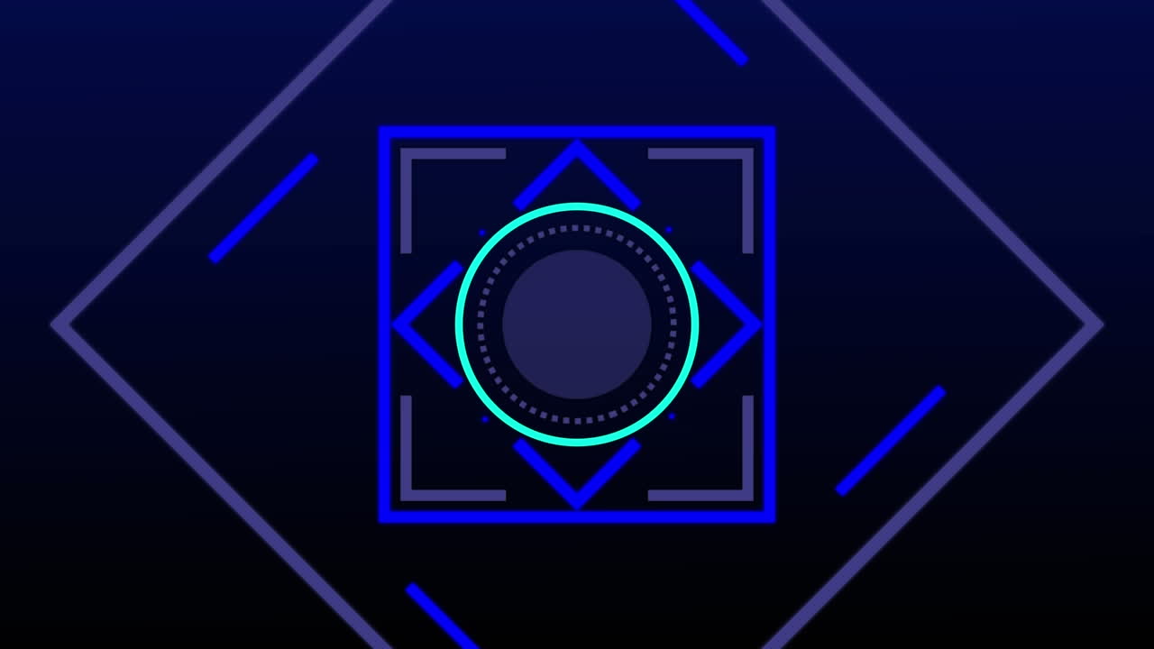 animación de cuadrados azules cambiando en fondo marino