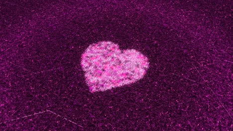 digital heart on a purple matrix background