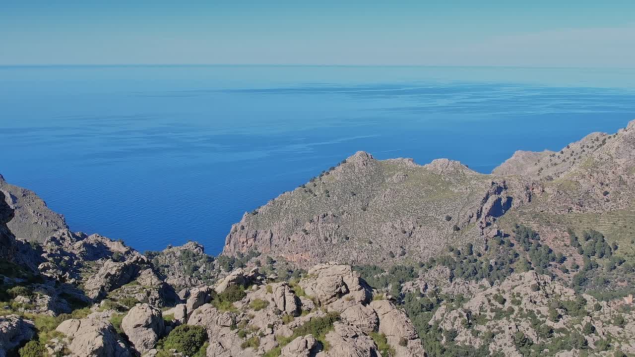 Exploring the coastal cliffs of Mallorca, Spain from above
