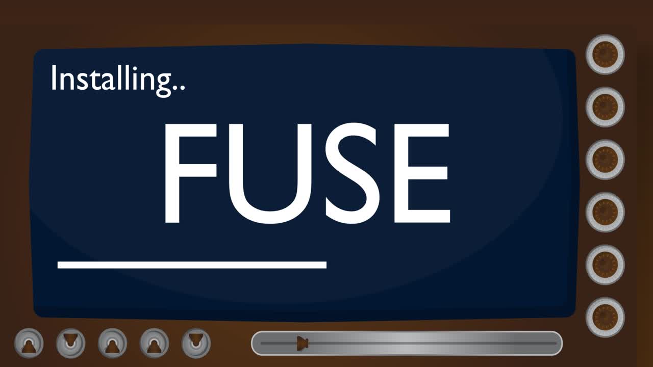 Installing Fuse. Text screen on old TV