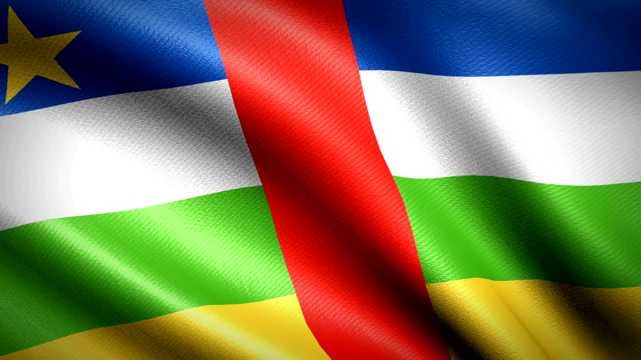 Central African Republic Flag. Seamless Looping Animation. 4K High Definition Video
