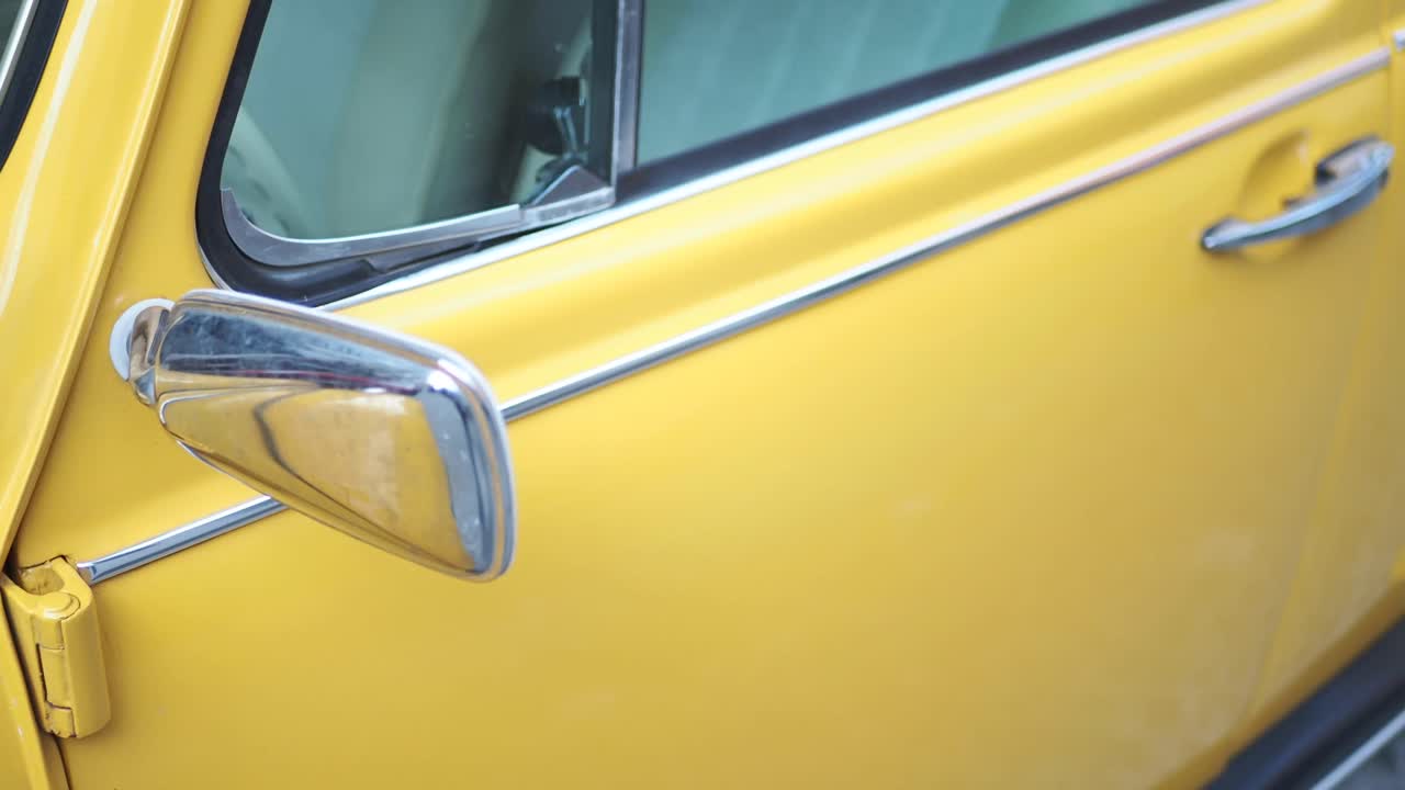 Close-up of a Yellow Volkswagen Beetle