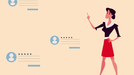 woman viewing customer reviews