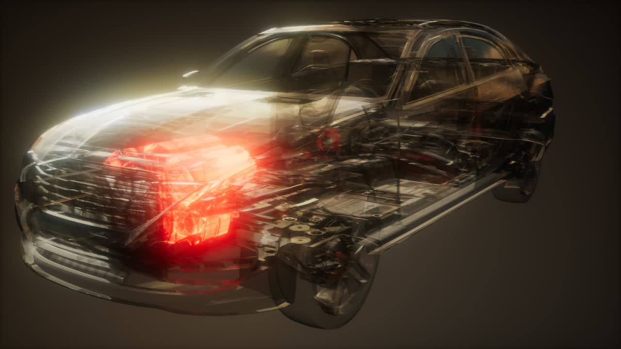 Car Engine Visible in Car