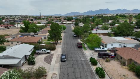 houses and homes in american neighborhood in desert