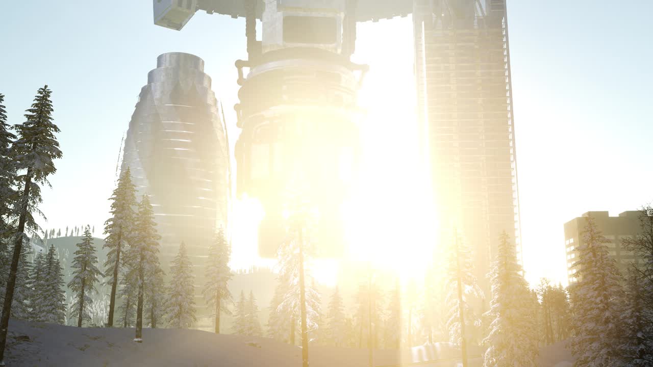 도시 위의 외계인 우주선