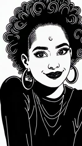 black and white stylized portraits of a woman