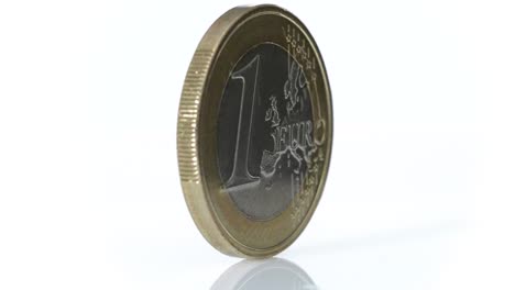 4k - euro coin rotate on white background