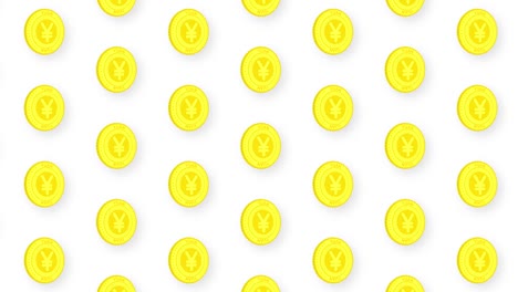 animated golden coin yuan video seamless pattern background. 4k