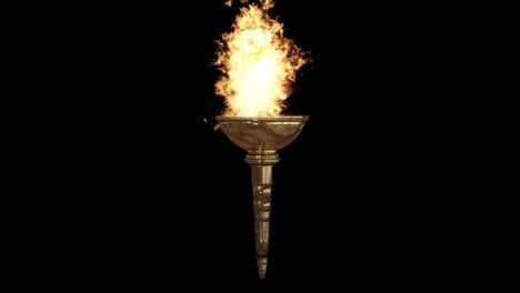 animation of olympic torch being torched