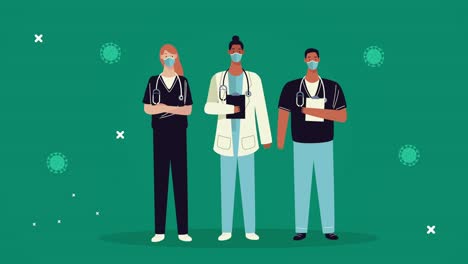 interracial group professionals doctors characters