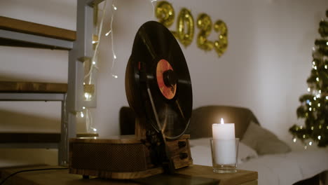 new year eve celebration in living room.