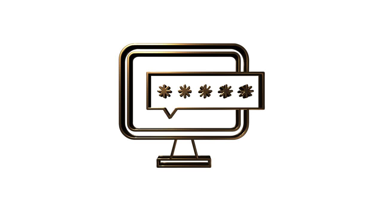 redes sociales diseño de íconos de oro 3d. esquema de icono web. gráficos en movimiento.