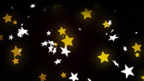 Animation-of-stars-falling-on-black-background