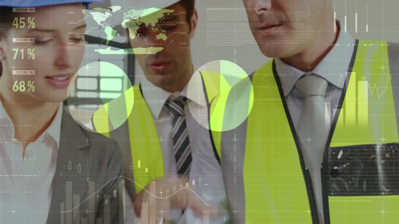 계획 을 검토 하는 건축가 들 4k