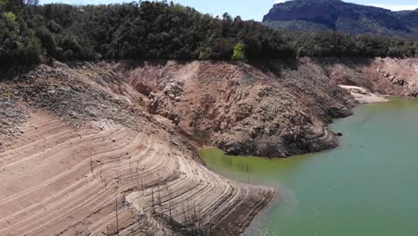 Empty-reservoir.-Aerial-shot.-Drought