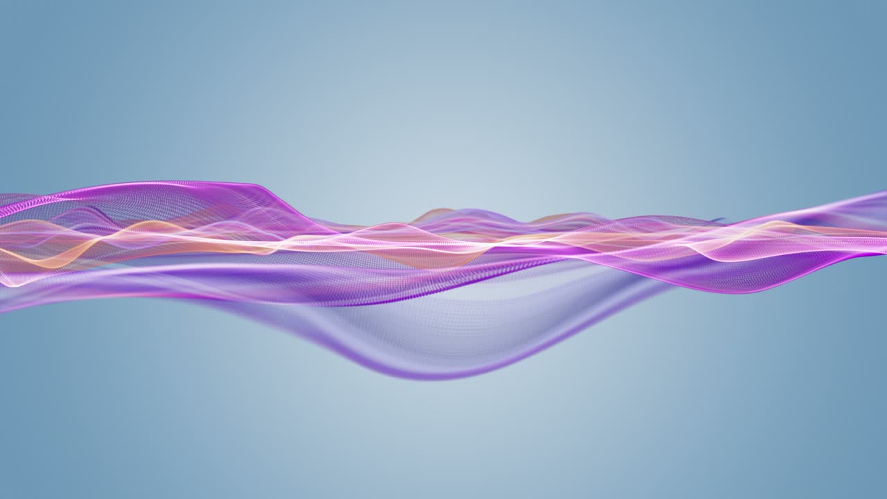 천천히 움직이는 입자 파동 물체와 텍스트를위한 공간, 4096x2304 루프 4k