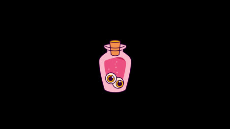 pink-color-poison-in-bottle-with-eyeball-loop-motion-graphics-video-transparent-background-with-alpha-channel