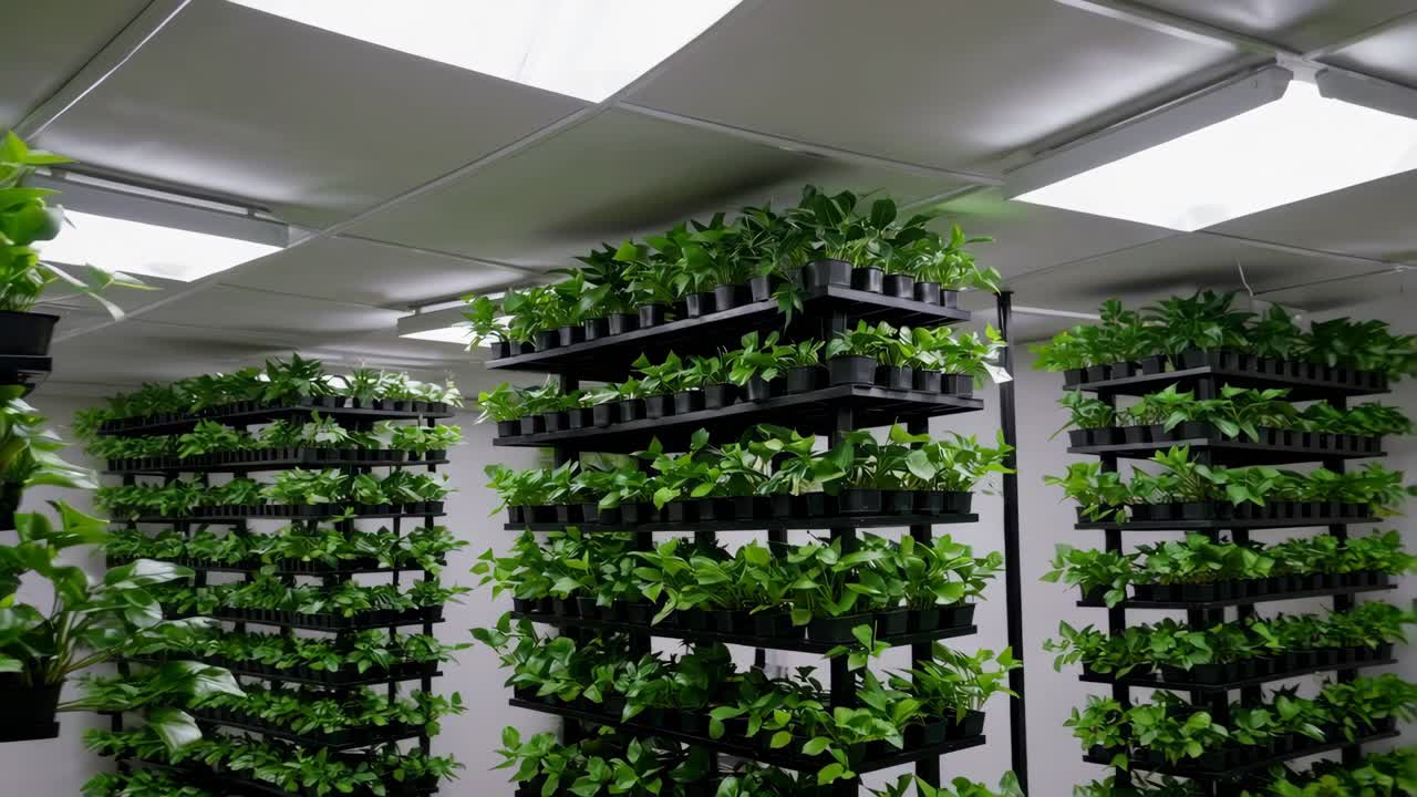 jardín vertical en una oficina o espacio comercial