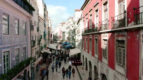 flying trough street of lisbon