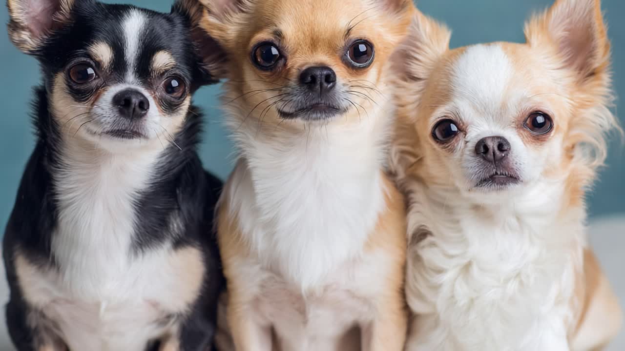Three Adorable Chihuahuas Pose Together, Showcasing Their Unique Personalities and Characteristics in a Charming Group Portrait