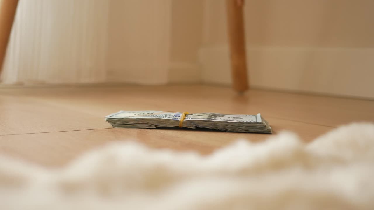 Stack of Money on the Floor