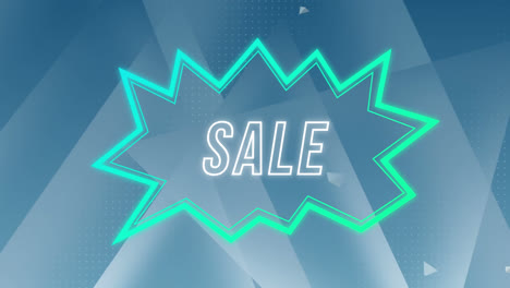 animation of sale text in retro speech bubble