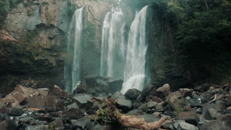 first-person view on water stream under nauyaca waterfalls, costa rica