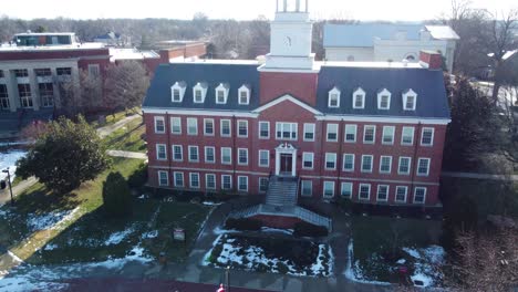 transylvania university campus in lexington, kentucky, aerial drone footage