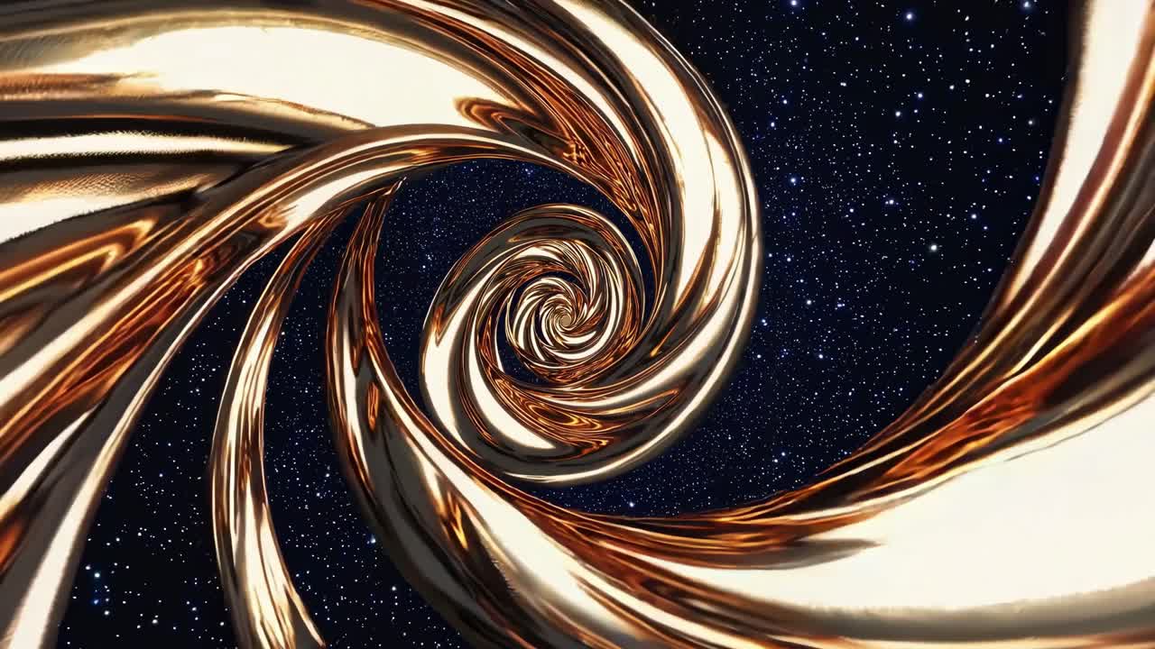 Golden Spiral Galaxy Abstract Background