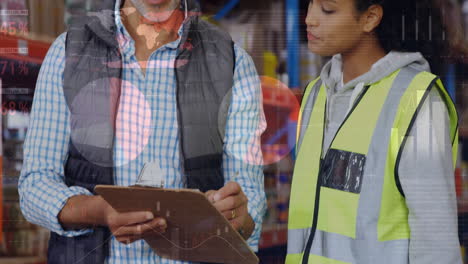 animación del procesamiento de datos sobre las personas que trabajan en el almacén
