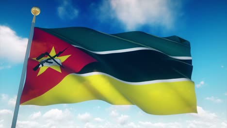 4k highly detailed flag of mozambique loopable