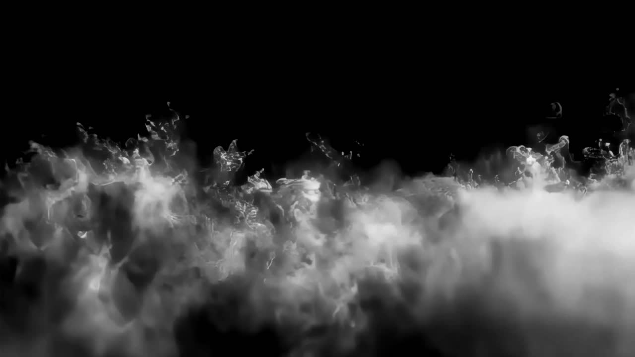 Abstract smoky cloud formation animated overlay, transparent 4K video, alpha channel, ProRes 4444