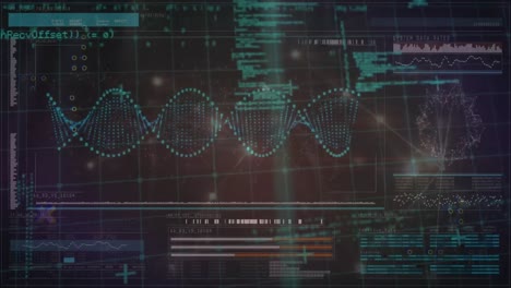 Animation-of-data-processing-over-dna-strand-spinning