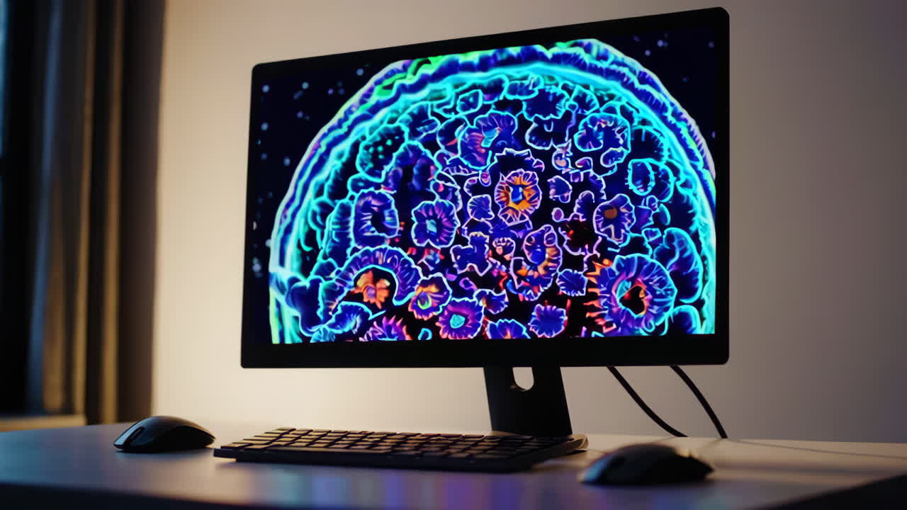 imagen abstracta colorida en el monitor de la computadora