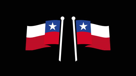 two chilean flags celebration fiestas patrias chile graphic waving