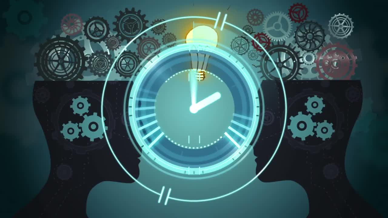 reloj en movimiento y engranajes en funcionamiento