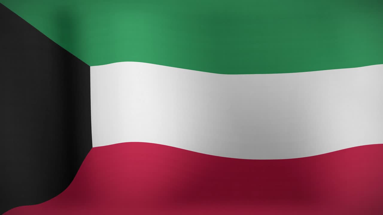 animación de la bandera ondeando de kuwait