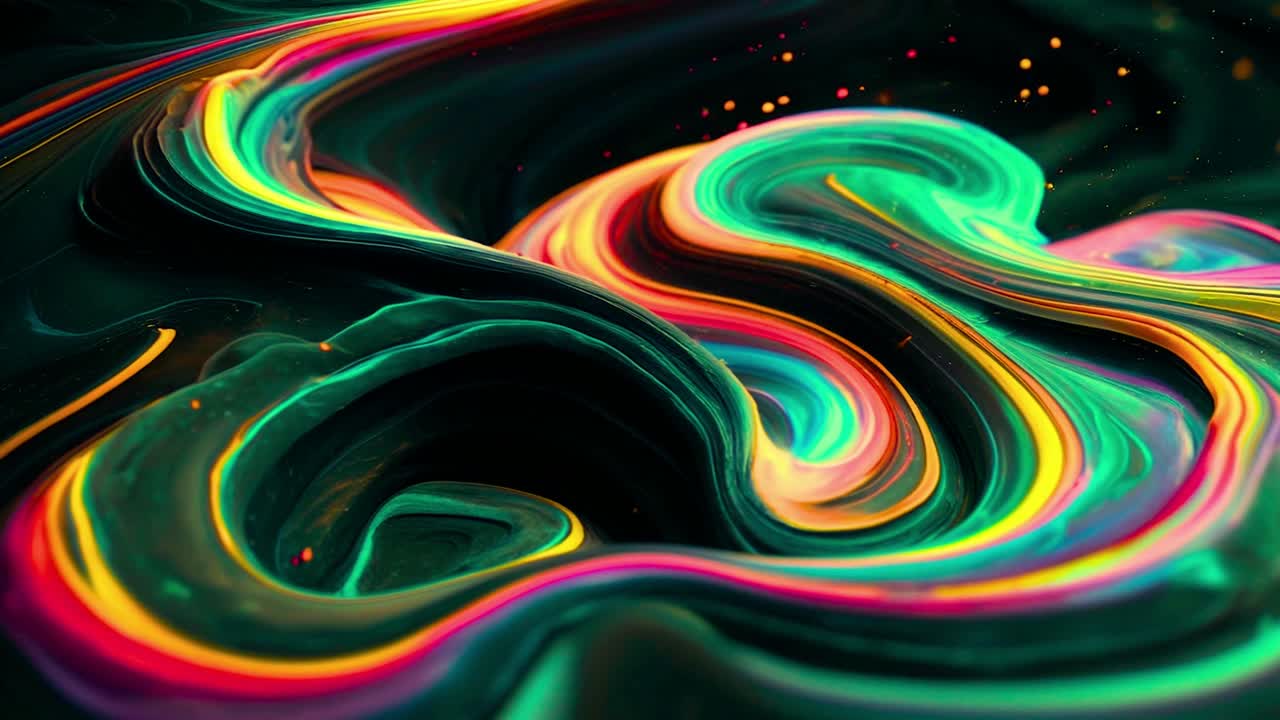 Vortice astratto dinamico di colori liquidi vibranti