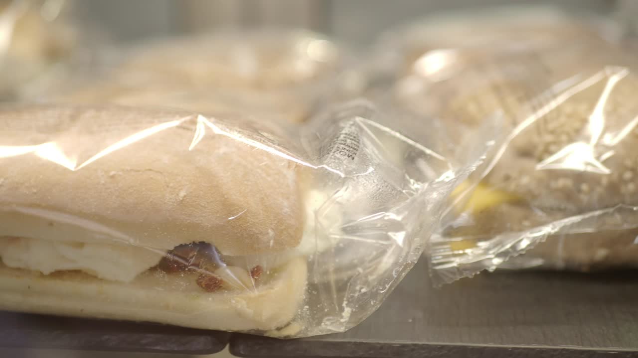 Bread in plastic wrap