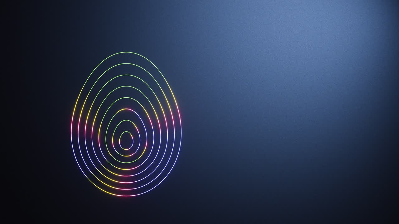 Abstract Neon Concentric Oval Lines Animation