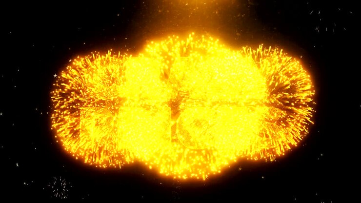 Crazy Prices Text on Firework Display Explosion Particles.